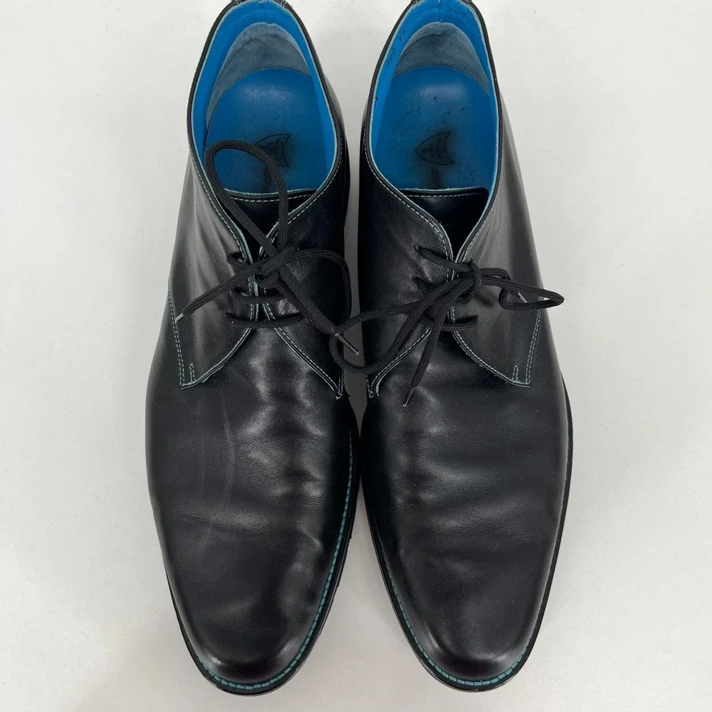 Michael Toschi SL Collection‎ Lace Up Ankle Boots Men's 13 Black Leather Italy